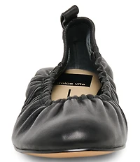 Dolce Vita Conrad Ruched Leather Ballet Flats