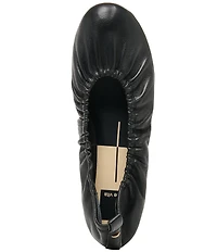 Dolce Vita Conrad Ruched Leather Ballet Flats
