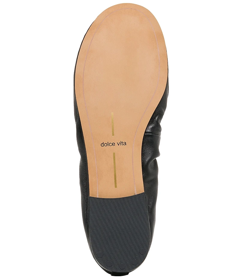 Dolce Vita Conrad Ruched Leather Ballet Flats