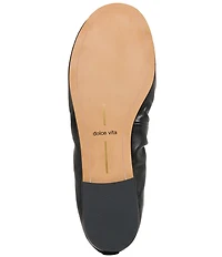 Dolce Vita Conrad Ruched Leather Ballet Flats