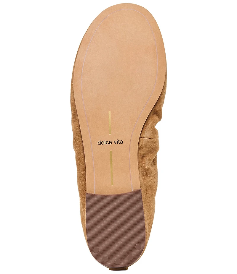 Dolce Vita Conrad Ruched Suede Ballet Flats