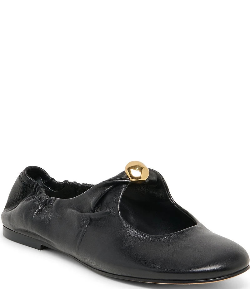 Dolce Vita Cornel Leather Ruched Ballet Flats