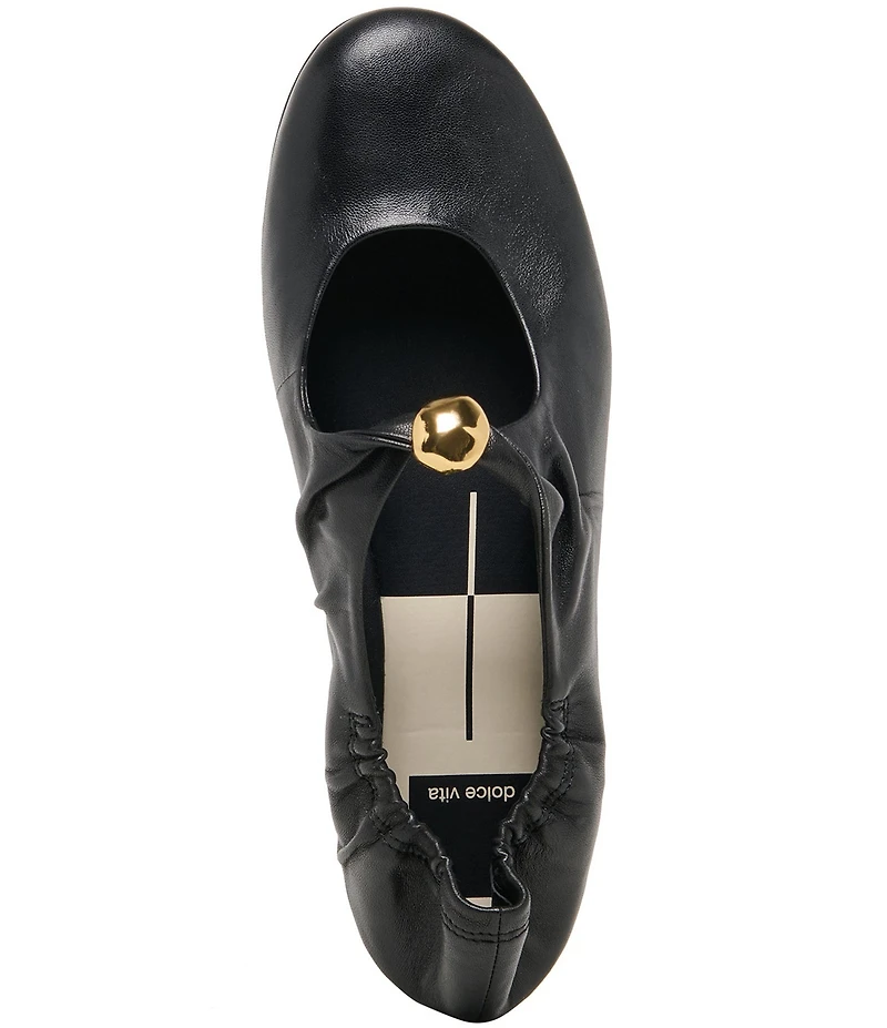 Dolce Vita Cornel Leather Ruched Ballet Flats