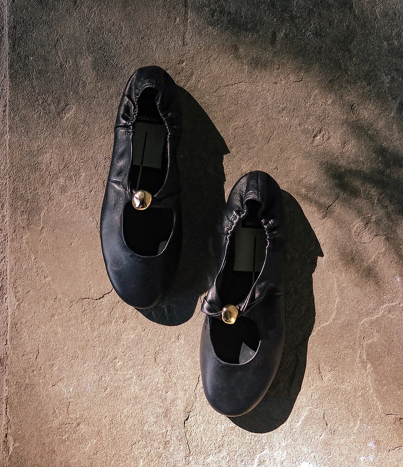 Dolce Vita Cornel Leather Ruched Ballet Flats