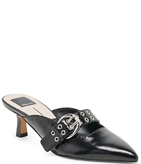 Dolce Vita Cyrah Leather Mary Jane Buckle Kitten Heel Mules