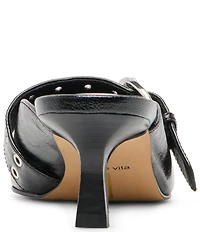 Dolce Vita Cyrah Leather Mary Jane Buckle Kitten Heel Mules