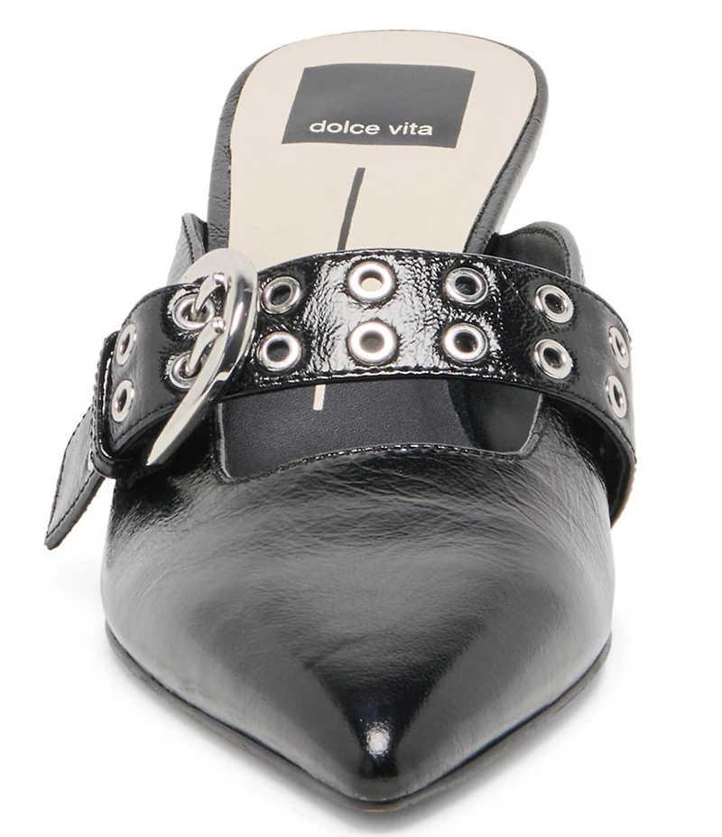 Dolce Vita Cyrah Leather Mary Jane Buckle Kitten Heel Mules