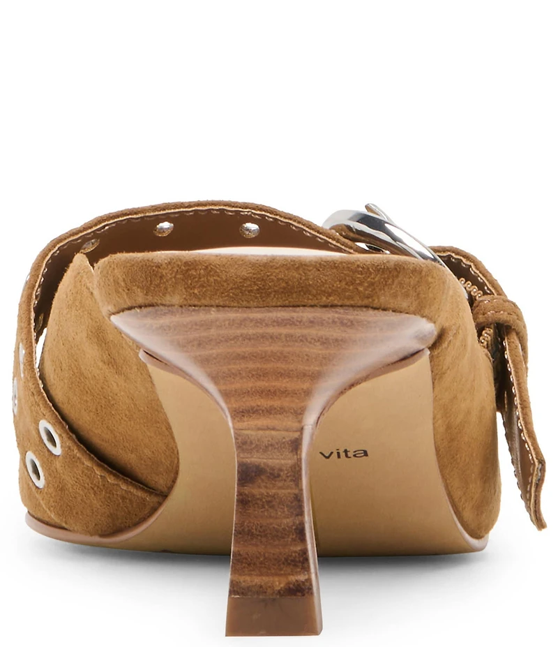 Dolce Vita Cyrah Suede Mary Jane Buckle Kitten Heel Mules
