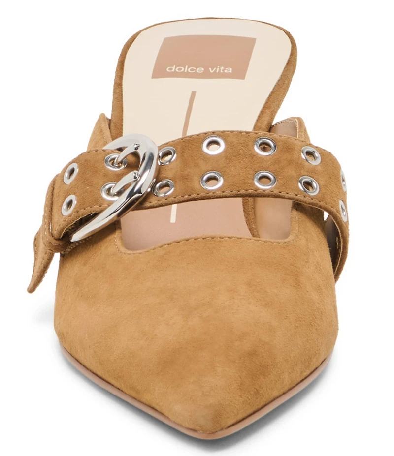 Dolce Vita Cyrah Suede Mary Jane Buckle Kitten Heel Mules