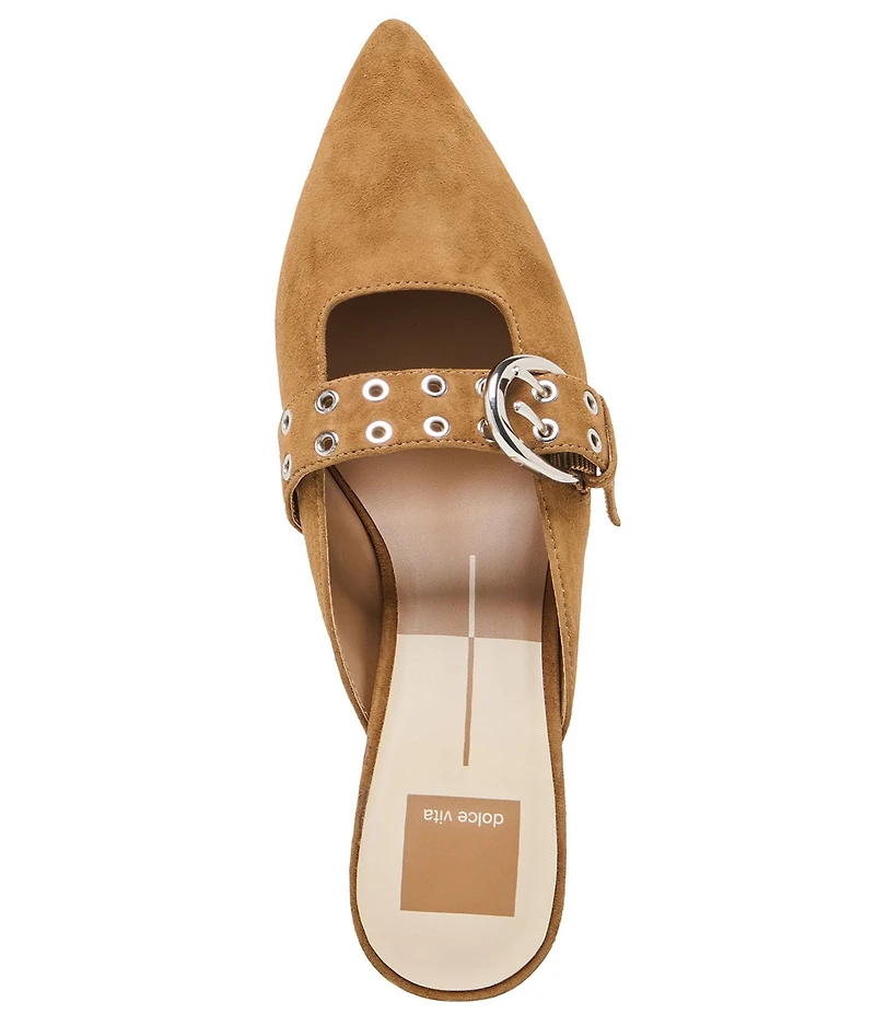 Dolce Vita Cyrah Suede Mary Jane Buckle Kitten Heel Mules