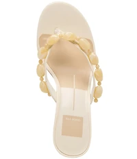 Dolce Vita Daksie Leather Bead Embellished Thong Dress Sandals