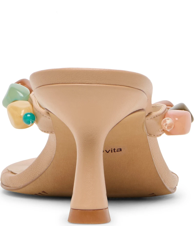Dolce Vita Daksie Leather Bead Embellished Thong Dress Sandals