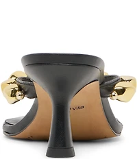 Dolce Vita Daksie Leather Metallic Bead Embellished Thong Dress Sandals