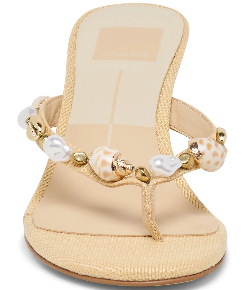 Dolce Vita Daksie Raffia Bead Embellished Thong Dress Sandals