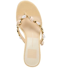 Dolce Vita Daksie Raffia Bead Embellished Thong Dress Sandals
