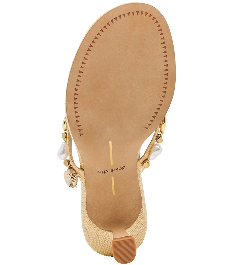 Dolce Vita Daksie Raffia Bead Embellished Thong Dress Sandals