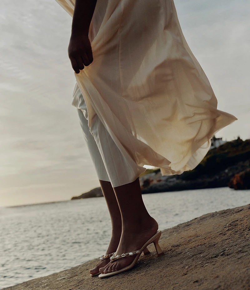 Dolce Vita Daksie Raffia Bead Embellished Thong Dress Sandals