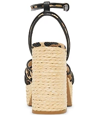 Dolce Vita Danila Leopard Print Ankle Strap Block Heel Platform Sandals