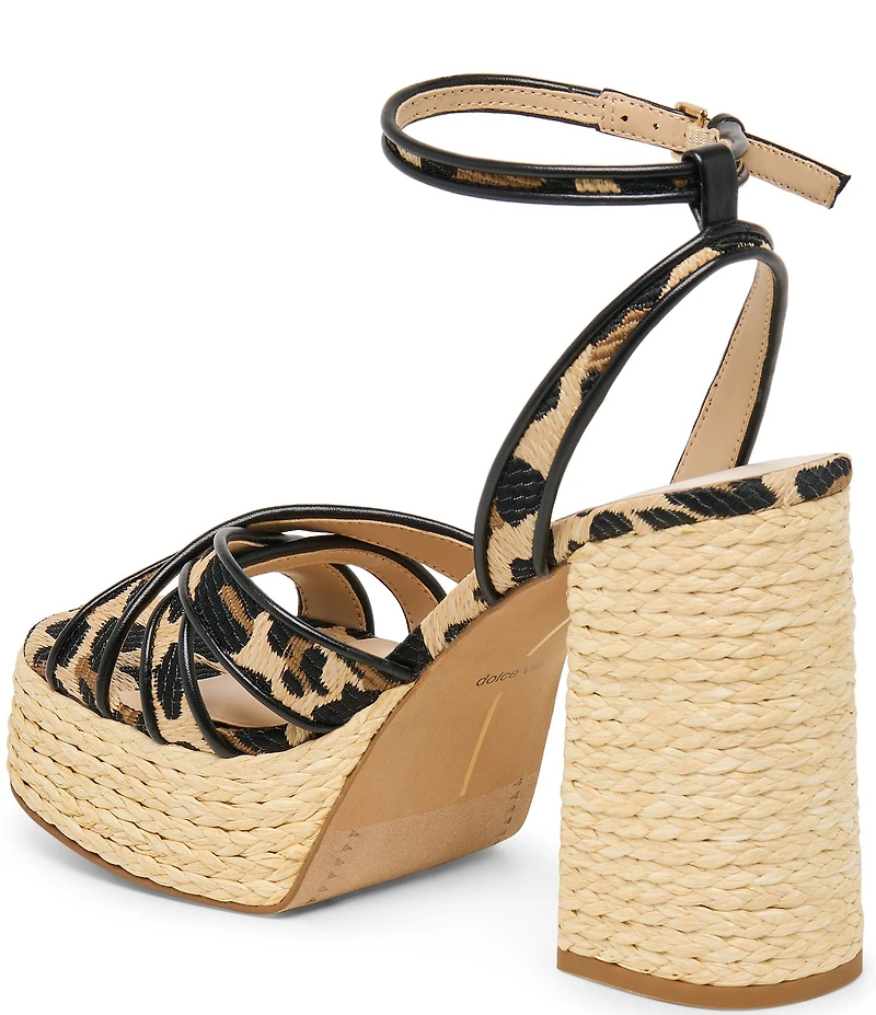 Dolce Vita Danila Leopard Print Ankle Strap Block Heel Platform Sandals