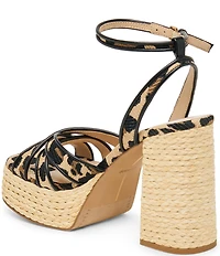Dolce Vita Danila Leopard Print Ankle Strap Block Heel Platform Sandals