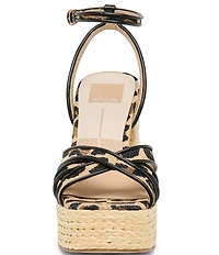 Dolce Vita Danila Leopard Print Ankle Strap Block Heel Platform Sandals
