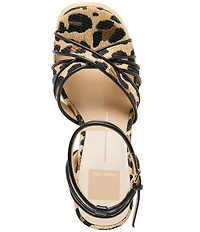 Dolce Vita Danila Leopard Print Ankle Strap Block Heel Platform Sandals