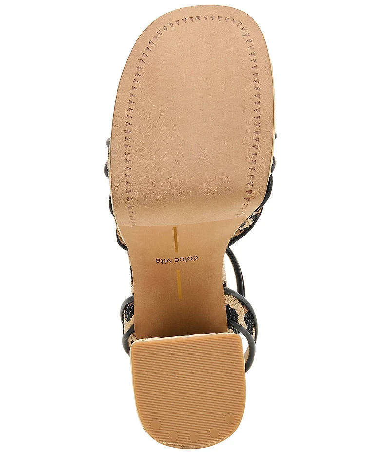 Dolce Vita Danila Leopard Print Ankle Strap Block Heel Platform Sandals