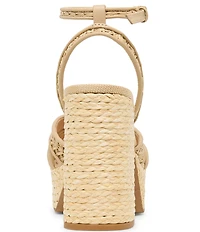 Dolce Vita Danila Raffia Ankle Strap Block Heel Platform Sandals