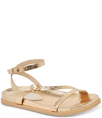 Dolce Vita Darlis Crushed Metallic Leather Strappy Buckle Sandals