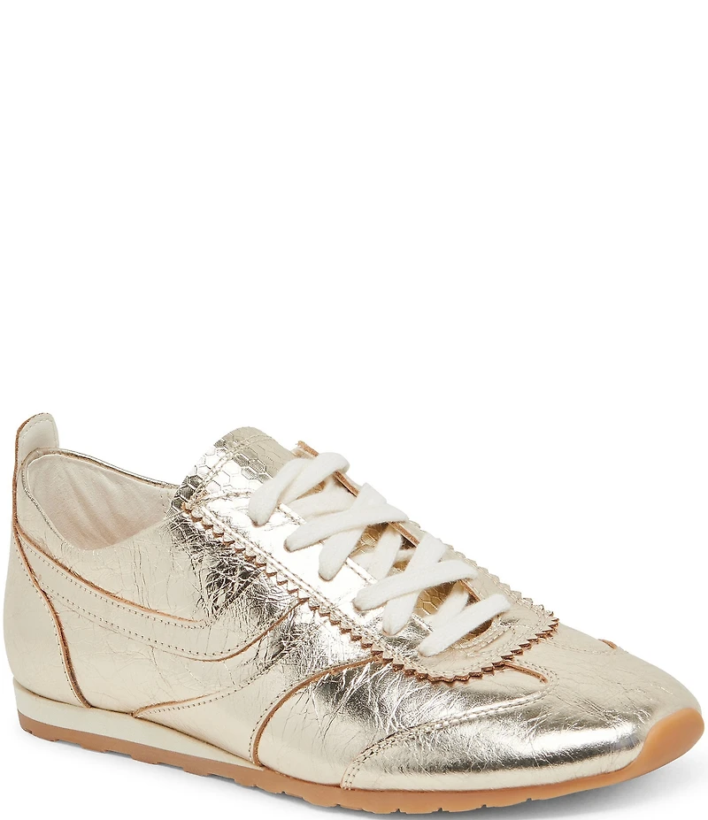 Dolce Vita Delany Crinkle Leather Low Profile Retro Sneakers
