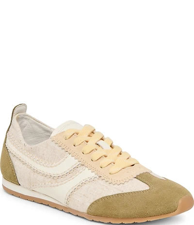 Dolce Vita Delany Suede and Linen Retro Sneakers