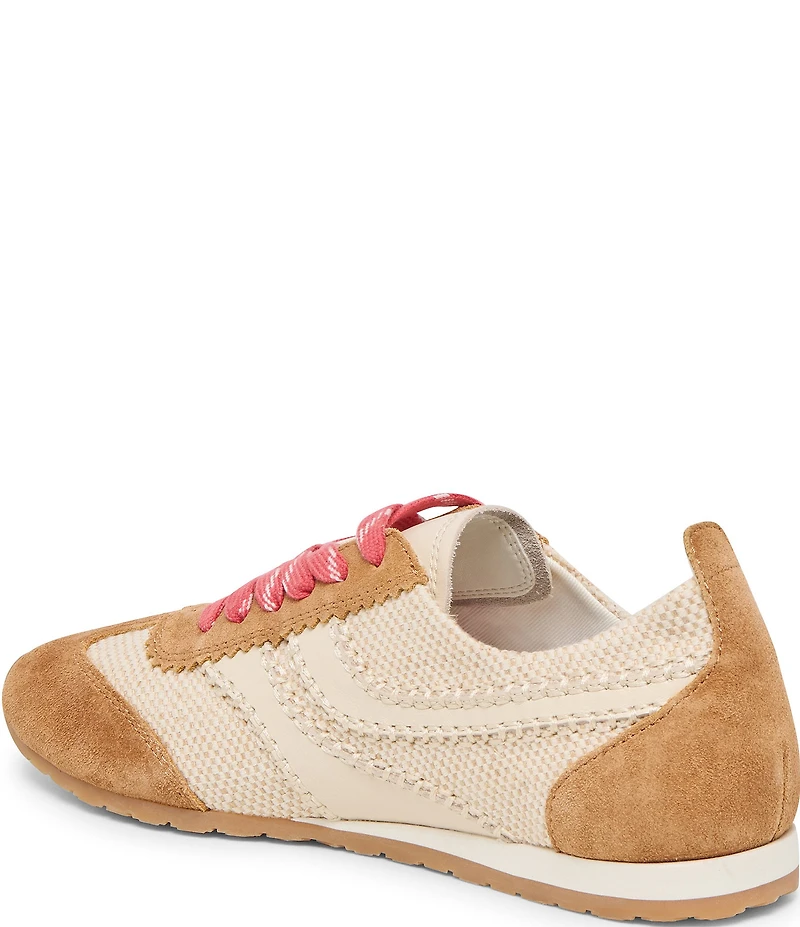 Dolce Vita Delany Suede and Raffia Retro Sneakers