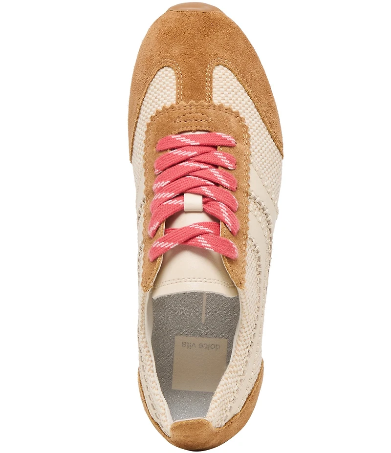Dolce Vita Delany Suede and Raffia Retro Sneakers