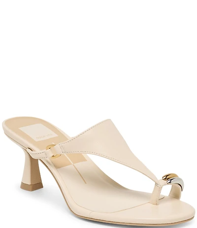 Dolce Vita Derrel Leather Toe Ring Hardware Dress Sandals
