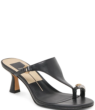 Dolce Vita Derrel Leather Toe Ring Hardware Dress Sandals