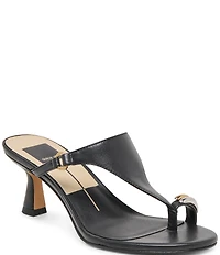 Dolce Vita Derrel Leather Toe Ring Hardware Dress Sandals