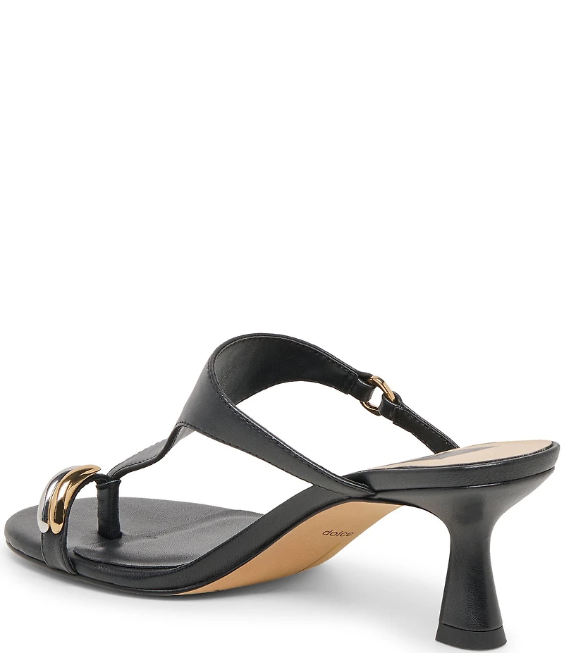 Dolce Vita Derrel Leather Toe Ring Hardware Dress Sandals