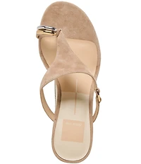 Dolce Vita Derrel Suede Toe Ring Hardware Dress Sandals
