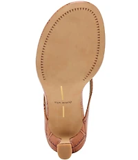Dolce Vita Doreen Croco Embossed Leather Thong Dress Sandals