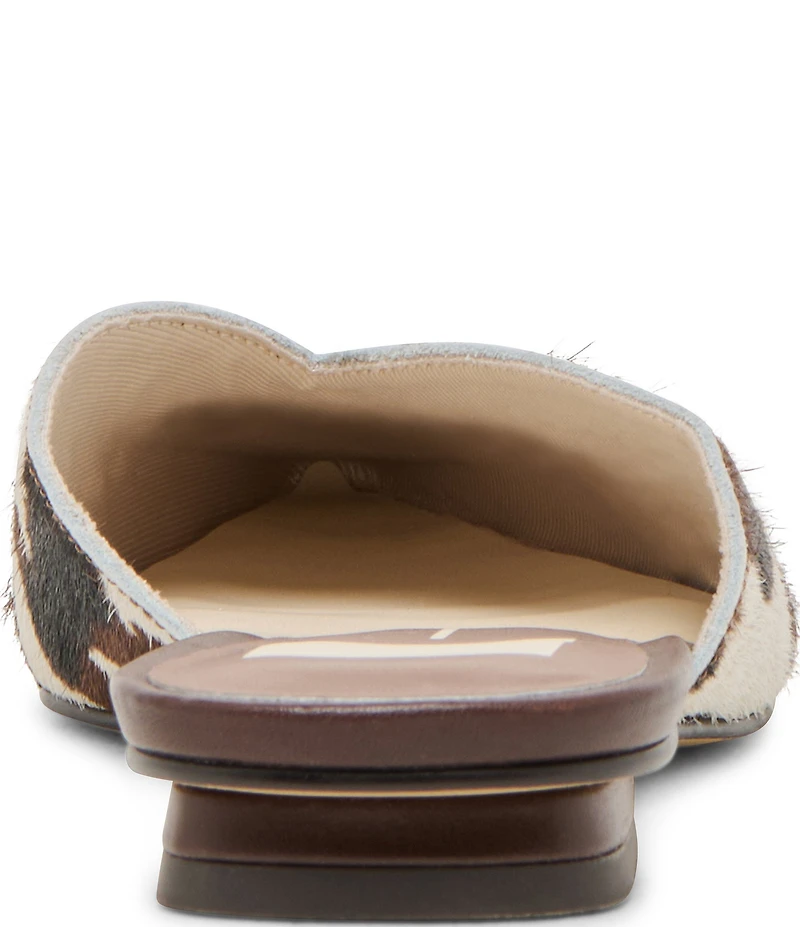 Dolce Vita Elm Calf Hair Cow Print Flat Mules