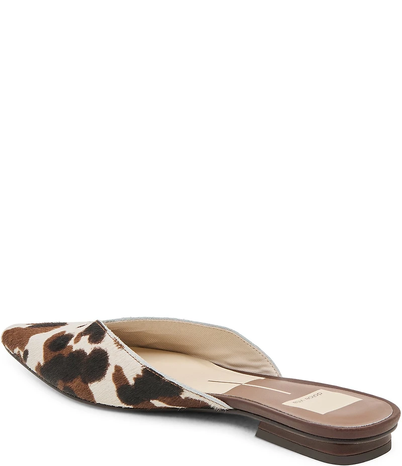 Dolce Vita Elm Calf Hair Cow Print Flat Mules