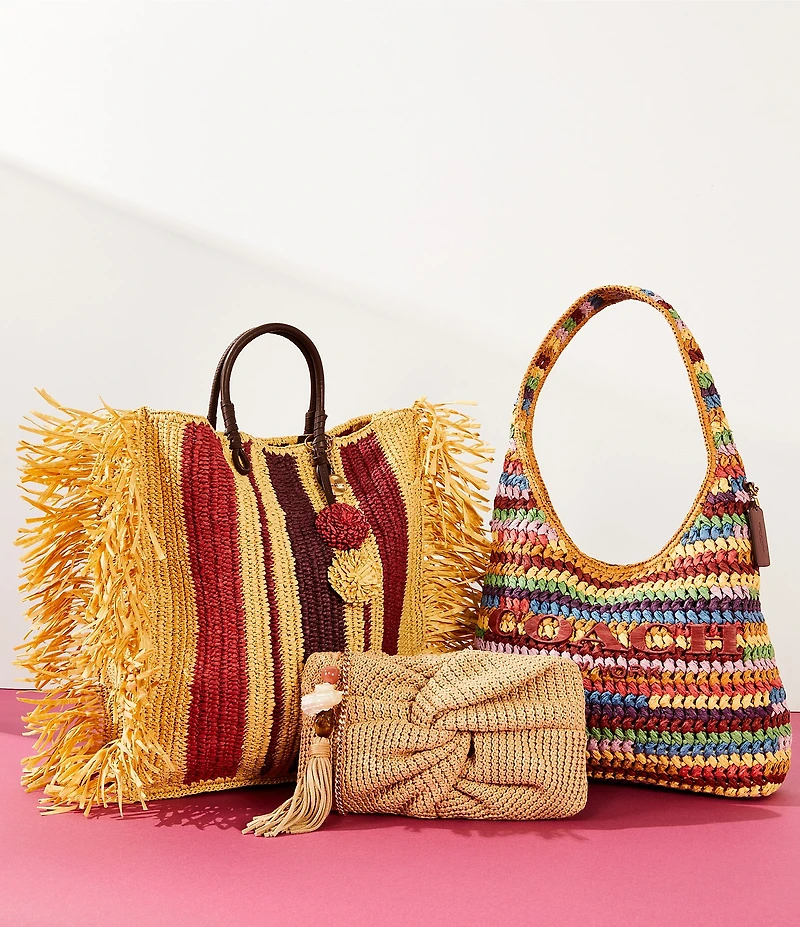 Dolce Vita Elowen Woven Hanging Charm Clutch Crossbody Bag