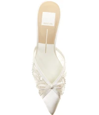 Dolce Vita Emit Satin Bow Bead Embellished Dress Mules