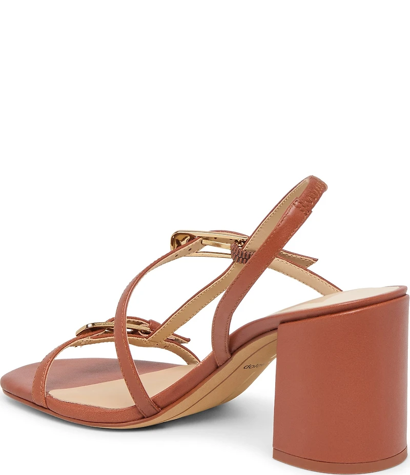 Dolce Vita Faye Leather Strappy Slingback Block Heel Dress Sandals