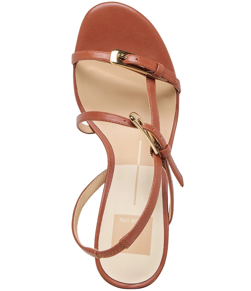 Dolce Vita Faye Leather Strappy Slingback Block Heel Dress Sandals