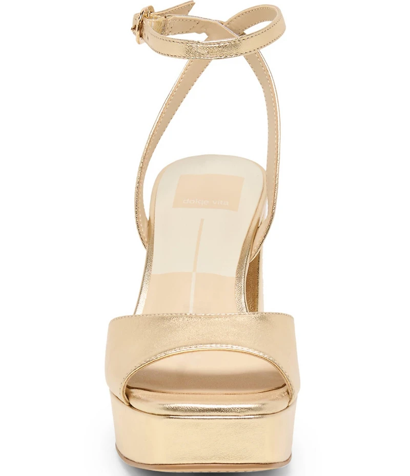 Dolce Vita Felica Metallic Leather Ankle Strap Platform Dress Sandals