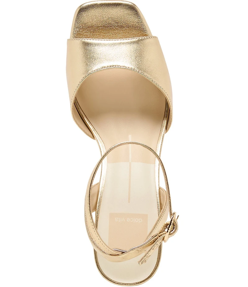 Dolce Vita Felica Metallic Leather Ankle Strap Platform Dress Sandals