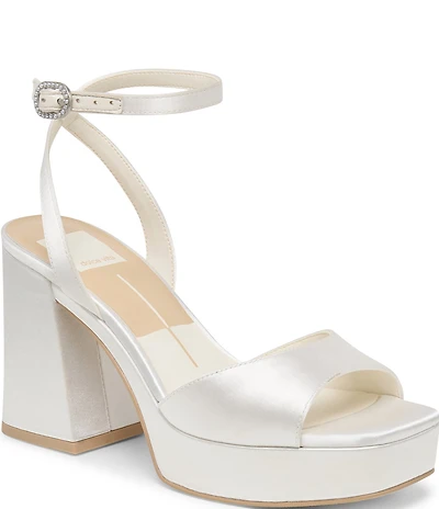 Dolce Vita Felica Satin Ankle Strap Platform Dress Sandals