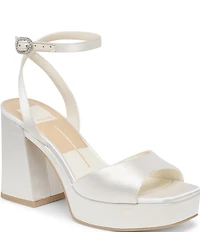 Dolce Vita Felica Satin Ankle Strap Platform Dress Sandals