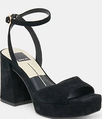 Dolce Vita Felica Suede Ankle Strap Platform Dress Sandals